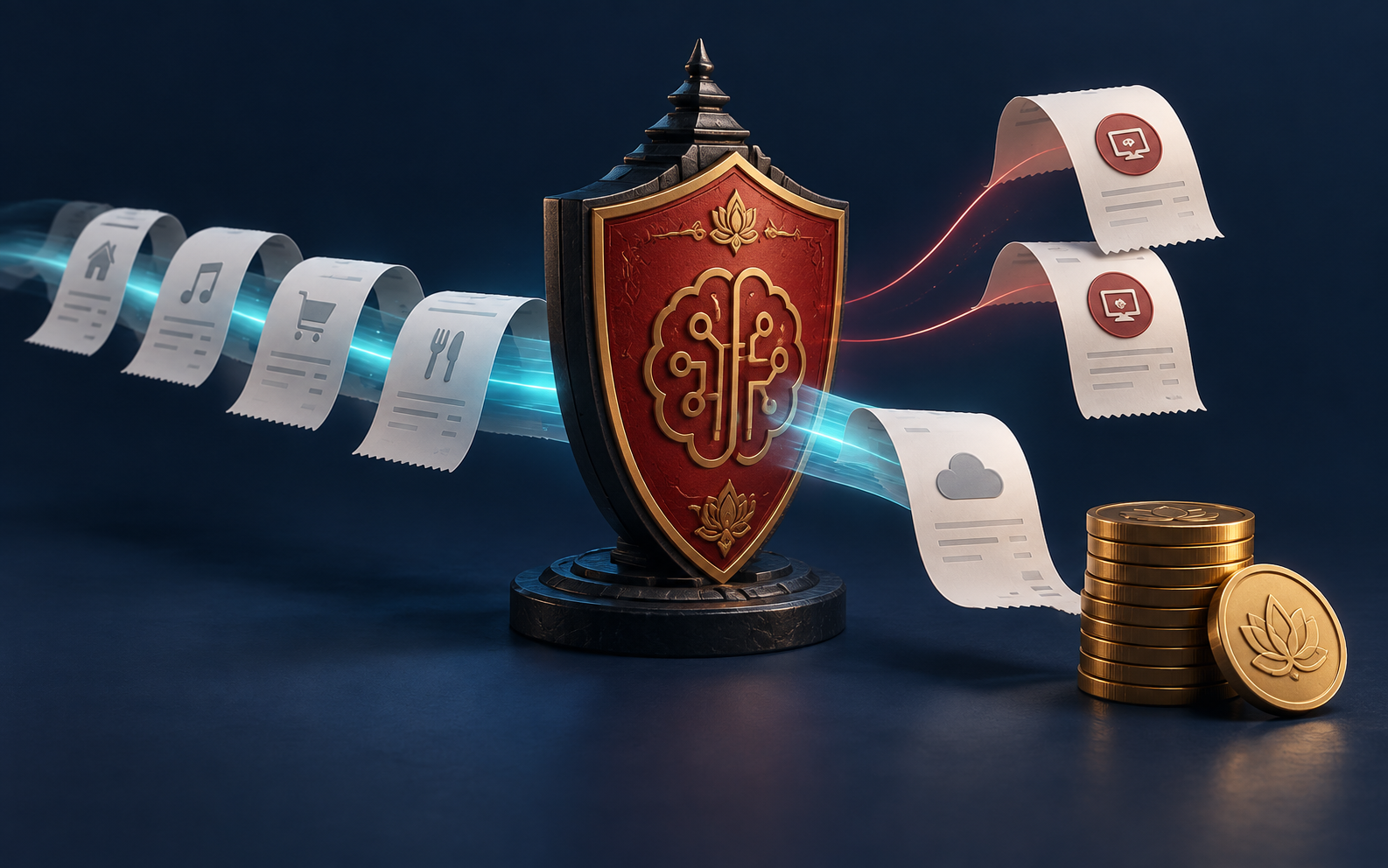 Bill Agent: Agentic finance interface concept illustration